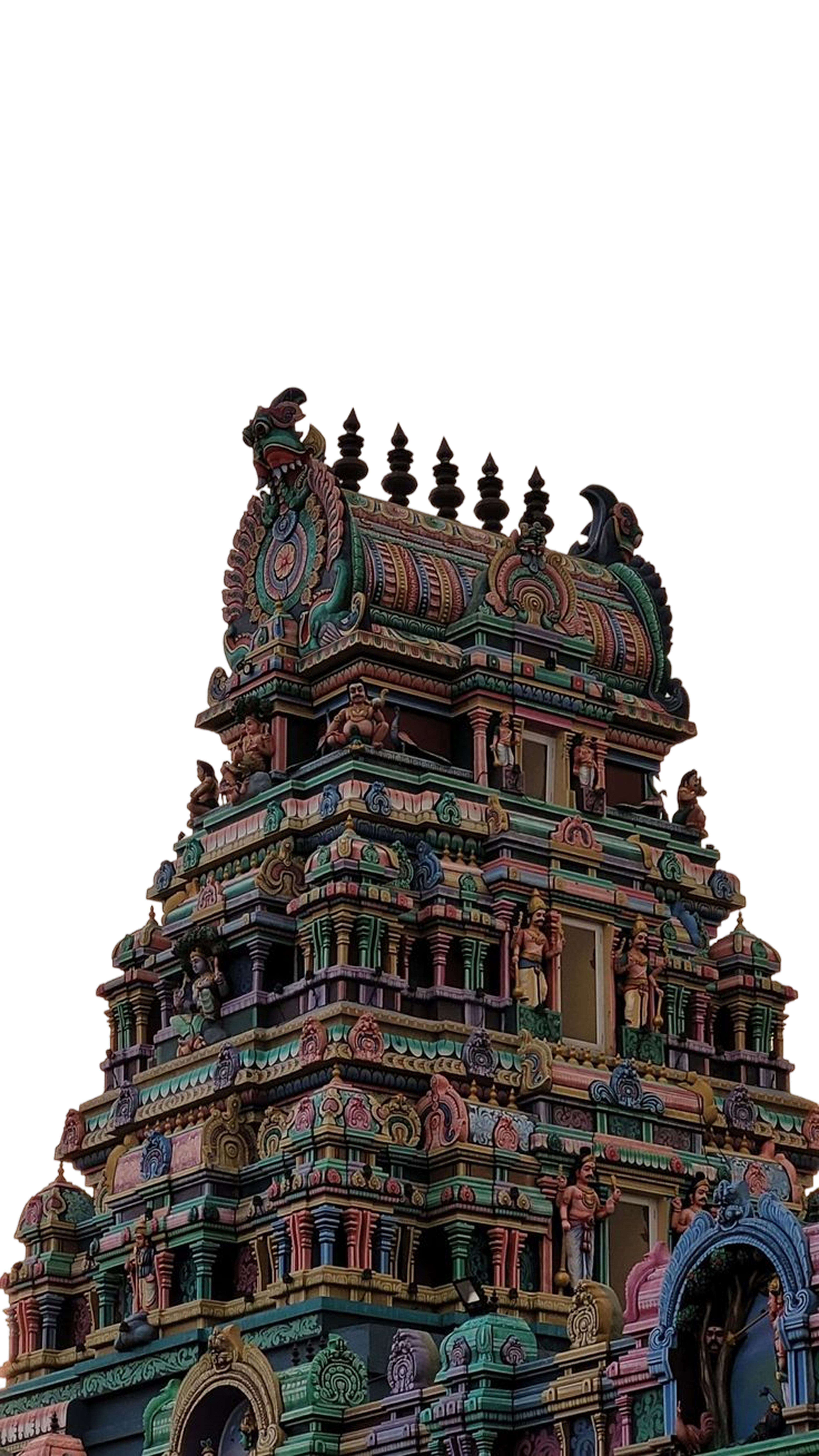 A serene South Indian temple deity carved in stone